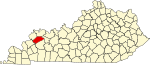 State map highlighting Webster County