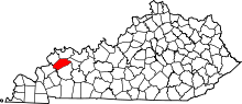 Harta e Webster County në Kentucky
