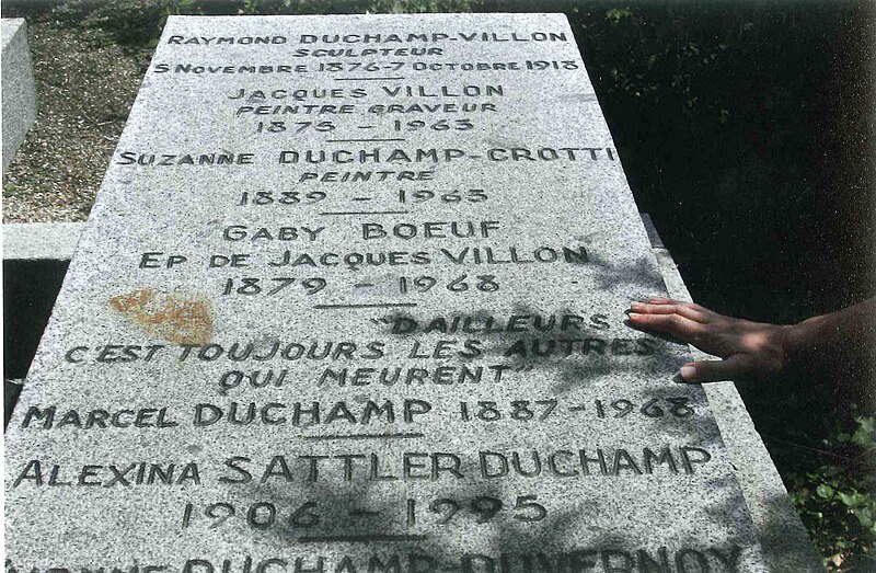 File:Marcel Duchamp's gravestone in Rouen, France.jpg