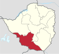 English: Location of en:Matabeleland South in Zimbabwe