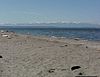 The snow capped Olympic Mountains as seen from Maxwelton Beach