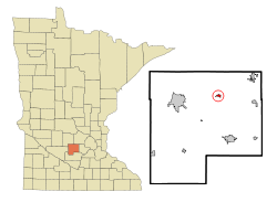 锡尔弗莱克在麦克莱德县及明尼苏达州的位置（以红色标示）