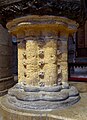 Medieval font at Tewkesbury Abbey in Tewkesbury, Gloucestershire.