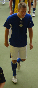 Morrison playing for Leicester City in a pre-season friendly, July 2010 MichMorrison2.png