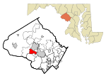 Montgomery County Maryland Incorporated and Unincorporated areas North Potomac Highlighted.svg