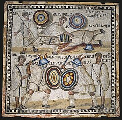 Mosaic with gladiators