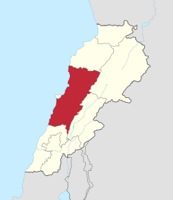 Kart over Libanonfjellene