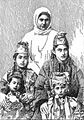 Mountain Jewish woman and her children. Circa 1900.