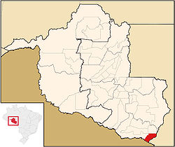 Location of Cabixi in the State of Rondônia