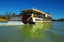 Paddlewheel located at the stern of the Murray Princes Murray river on the Murray Princess.jpg