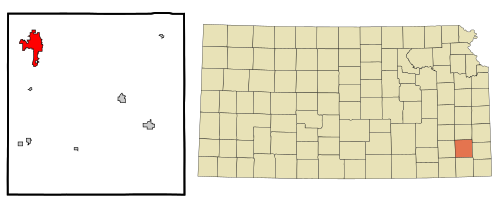 Location within Neosho County and Kansas