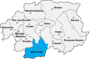 Poziția localității Districtul Veľký Krtíš