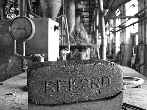 Lusatian lignite briquette of the Rekord brand from the former GDR