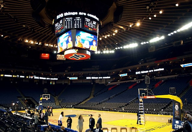 An interior view of Oakland Arena.
