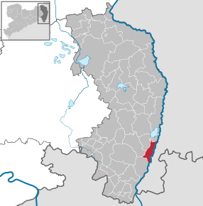 Poziția orașului Ostritz pe harta districtului Görlitz