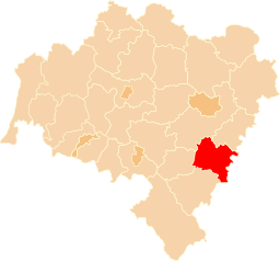 Powiat strzeliński (rödmarkerat) i Nedre Schlesiens vojvodskap.