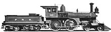 Pennsylvania Railroad class D6 4-4-0 No. 317, built in 1881. PRR D6 317.jpg