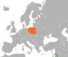 Location map for the State of Palestine and Poland.