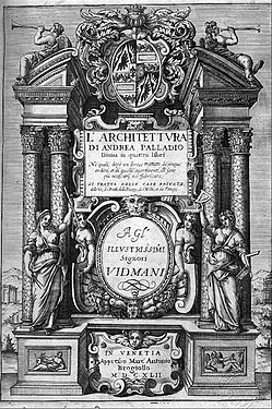 The front page of I quattro libri dell'architettura (The Four Books of Architecture) (1642 edition)