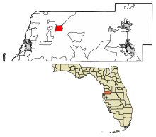 Pasco County Florida Sisällytetyt ja rekisteröimättömät alueet Quail Ridge Highlighted 1259311.svg