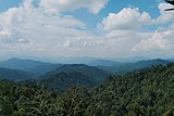 Pemandangan Banjaran Titiwangsa dari Hentian Puncak Titiwangsa, Lebuhraya Timur-Barat, Perak.