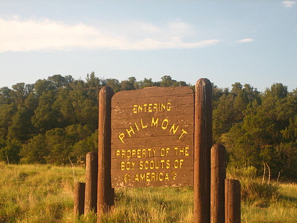 Entrance sign at Philmont