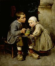 Garçon nourrissant sa petite sœur, 1883, Helsinki, Galerie nationale de Finlande.