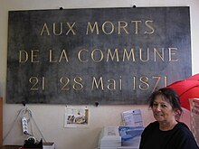 Plaque at Société des Amis de la Commune de 1871 in 2011