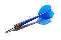 A blue plastic dart