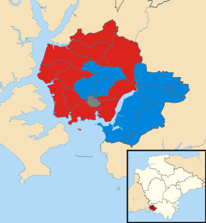 Выборы в городской совет Плимута - 2016 map.svg