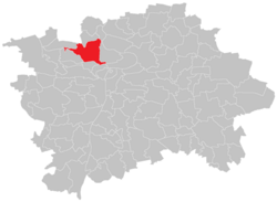 Kaupungin kartta, jossa Dejvice korostettuna. Prahan alueellinen jako