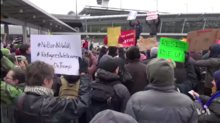 Protests against the order at New York's John F. Kennedy International Airport Protests at NY Airport - Trump Immigration Order.png