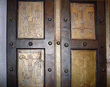 Rím, Bazilika svätého Pavla za hradbami: byzantské dvere (staré hlavné dvere, 1070)