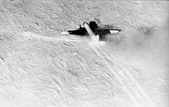 The R4D-5L "Que Sera Sera" landing at South Pole on 31 October 1956. R4D-5L Que Sera Sera landing at South Pole 1956.jpg