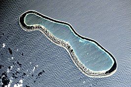 Het atol Reao vanuit de ruimte