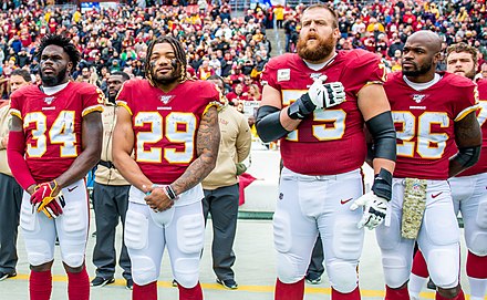 Scherff (second from right) alongside his teammates in 2019