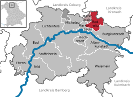 Kaart van Redwitz an der Rodach