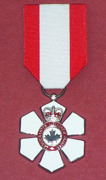 A replica of Father Maurice Proulx's Order of Canada medal in the Musée François-Pilote in La Pocatière, Quebec.