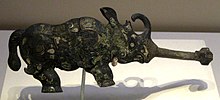 Warring States period bronze belt hook in the form of a two-horned rhinoceros, from the State of Ba (modern Sichuan). Rhinoceros bronze belt hook.jpg