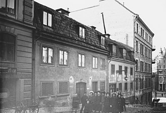 Kvarteret sett från Riddargatan, 1907.