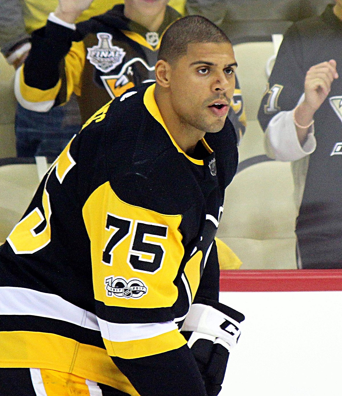 Ryan of the Los Angeles Kings Ice Crew models the Stadium Series