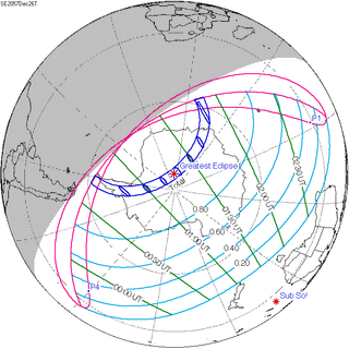 <span class="mw-page-title-main">Solar eclipse of December 26, 2057</span> Total eclipse