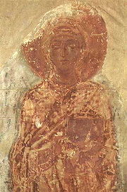 Святая Фёкла (фреска Спасо-Преображенского собора в Чернигове, XI век)
