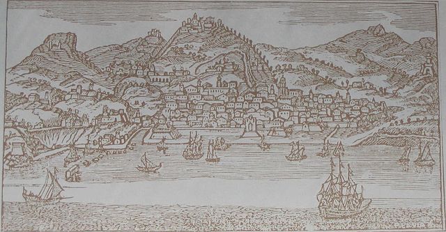 Salerno in a print from the 17th century