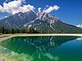 * Nomination Serles mountain and retention basin at Koppeneck. Mieders, Stubay Valley, Tyrol, Austria --Basotxerri 17:57, 20 August 2018 (UTC) * Promotion Very nice! I would cut a piece on the right side.--Famberhorst 18:16, 20 August 2018 (UTC)  Done Thanks for the hint. The problem is that I'd like to maintain the 4:3 ratio, if I crop too much on the side, the image will look too odd, I think, and I can't crop the reflection on the water. --Basotxerri 18:23, 20 August 2018 (UTC) I like the photo better. But the choice is of course yours. Maybe fp?--Famberhorst 05:15, 21 August 2018 (UTC)