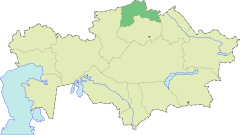Паўночна-Казахстанская вобласьць на мапе