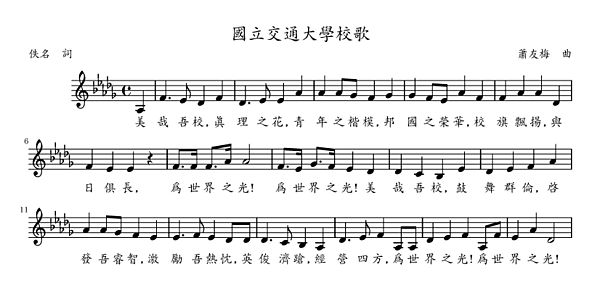 Sheet Music Of The Song Of NCTU.jpg