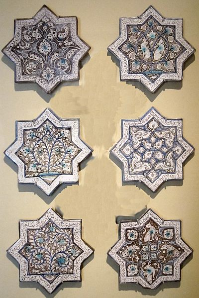 File:Six star tiles from Iran, late 13th or early 14th century, glazed stone-paste, Honolulu Academy of Arts.jpg