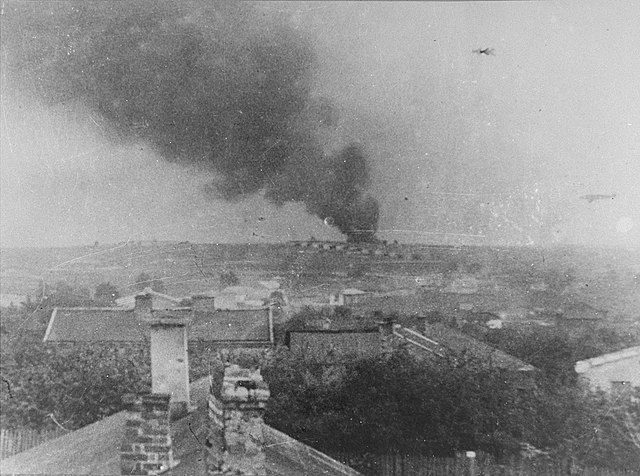 Smoke rising from Majdanek, October 1943