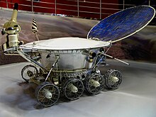 In 1970 the Soviet Union landed the first ever rover (Lunokhod 1) on the Moon and any extraterrestrial body, in its first successful sample-return mission Soviet moonrover.JPG